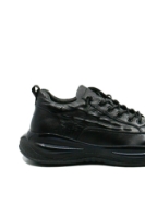 Imagine Teniși negri din piele naturală, cu model croco FLGM-5