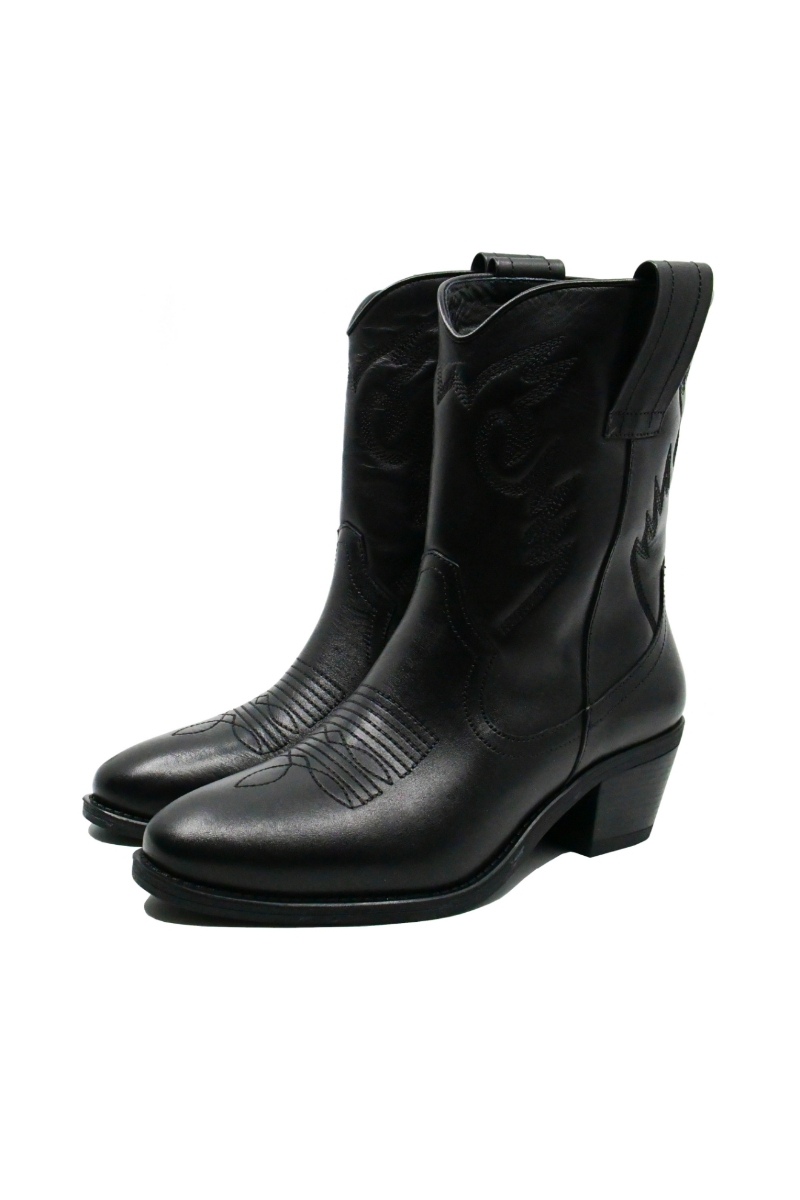 Imagine Ghete damă ciocate negre din piele naturală CASP06088