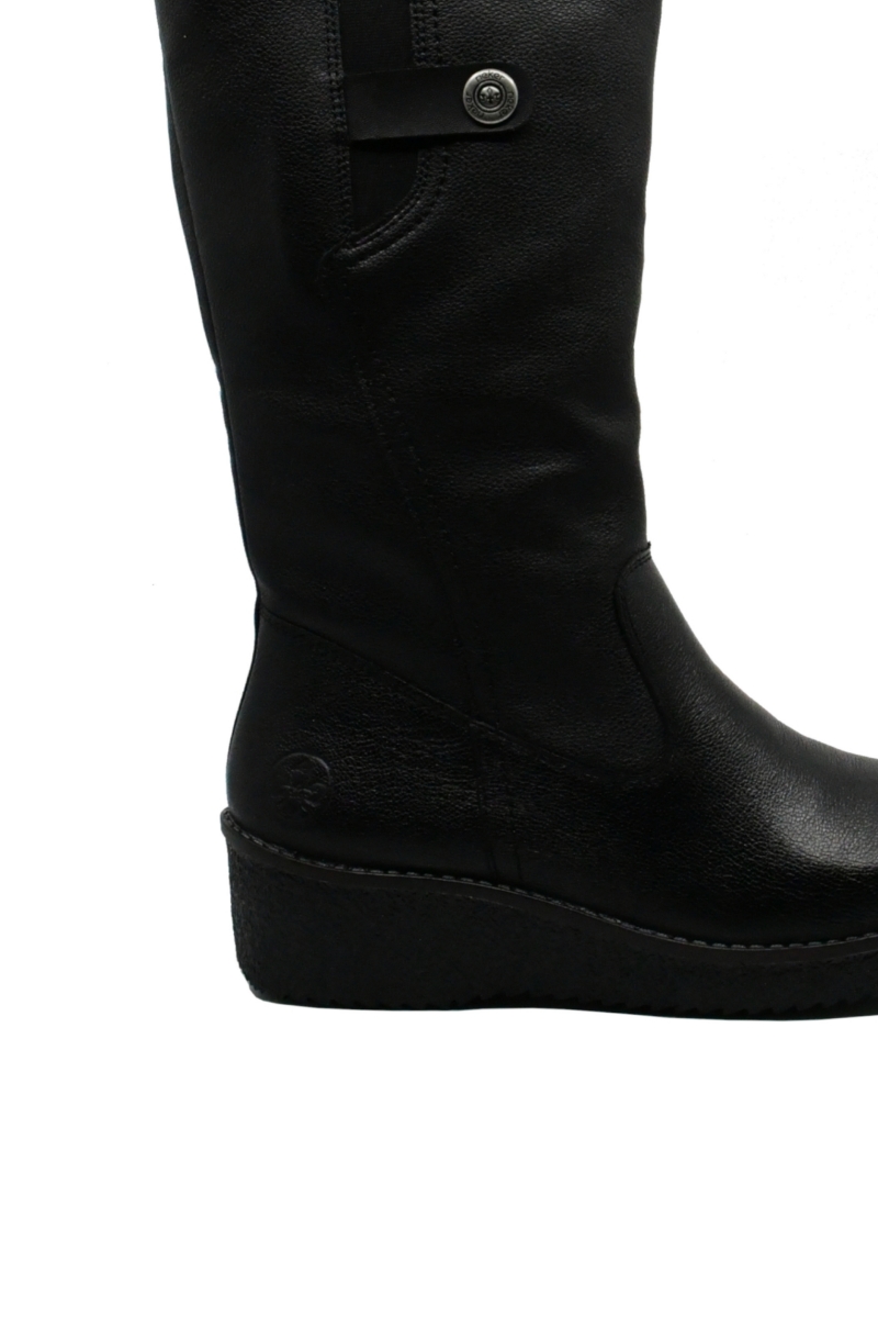 Imagine Cizme comode, negre, din piele naturală RIKY4655-00