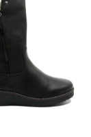 Imagine Ghete comode, negre, din piele naturală, cu fermoar metalic RIKY4653-00