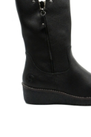 Imagine Ghete comode, negre, din piele naturală, cu fermoar metalic RIKY4653-00