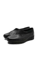 Imagine Pantofi negri din piele naturală, cu inserție elastică RIK53763-00