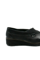 Imagine Pantofi negri din piele naturală, cu inserție elastică RIK53763-00