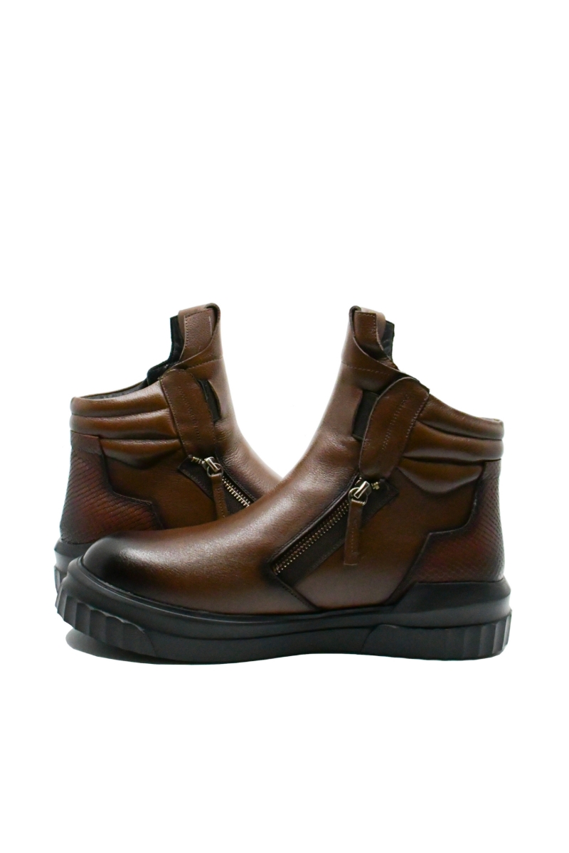 Imagine Ghete maronii din piele naturală, cu limba înaltă OTR630017