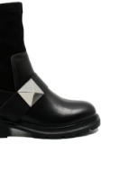 Imagine Ghete damă negre din piele naturală, cu carâmb moale FLG7023