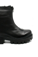 Imagine Ghete damă cu fermoar decorativ în față, negre, din piele naturală MIR1525