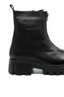 Imagine Ghete damă cu fermoar decorativ în față, negre, din piele naturală MIR1525