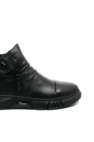 Imagine Ghete hi-top stilate, negre, din piele naturală FNXNH-04