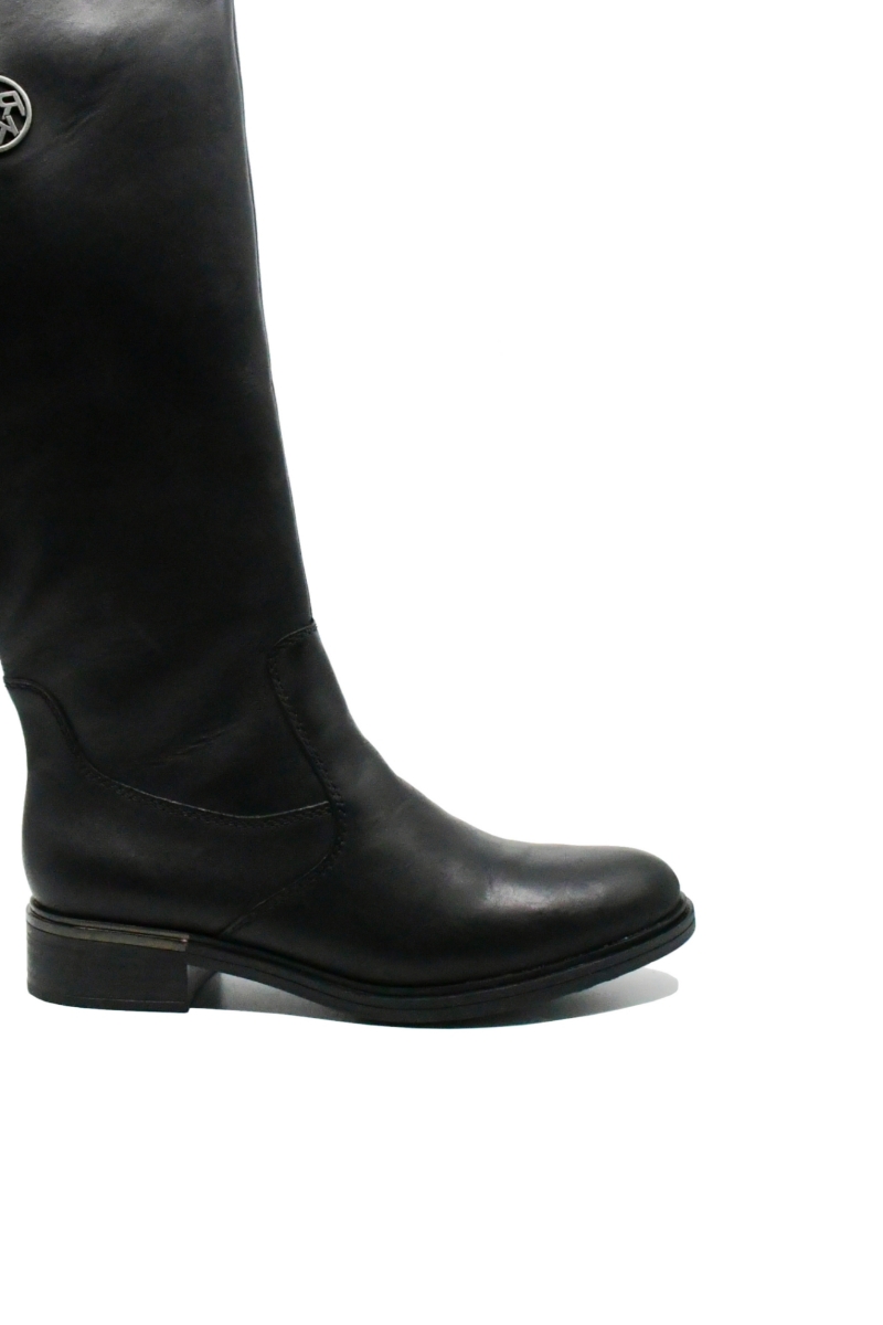 Imagine Cizme damă negre din piele naturală, înalte până la genunchi RIKZ5375-00