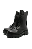 Imagine Ghete combat negre, din piele naturală MIR23653N
