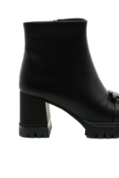 Imagine Botine cu talpa înaltă și toc bloc, negre din piele naturală OTR300003