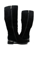 Imagine Cizme damă elegante, negre, din piele întoarsă OTR30010