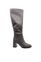 Imagine Cizme moderne cu toc bloc, din piele naturală, kaki deschis FLG2353