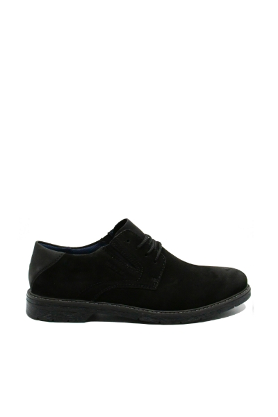 Imagine Pantofi casual negri din piele întoarsă RIK13000-00