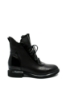 Imagine  Botine damă negre din piele naturală cu detalii din lac