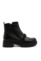Imagine Ghete damă negre din piele naturală, cu inserții sparkle FLO380