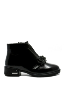 Imagine Botine damă cu buchet de ciucuri, negre din lac