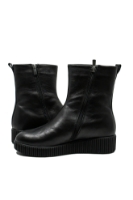 Imagine Ghete îmblănite, wedge, negre din piele naturală FLO458