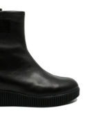 Imagine Ghete îmblănite, wedge, negre din piele naturală FLO458
