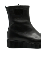 Imagine Ghete îmblănite, wedge, negre din piele naturală FLO458