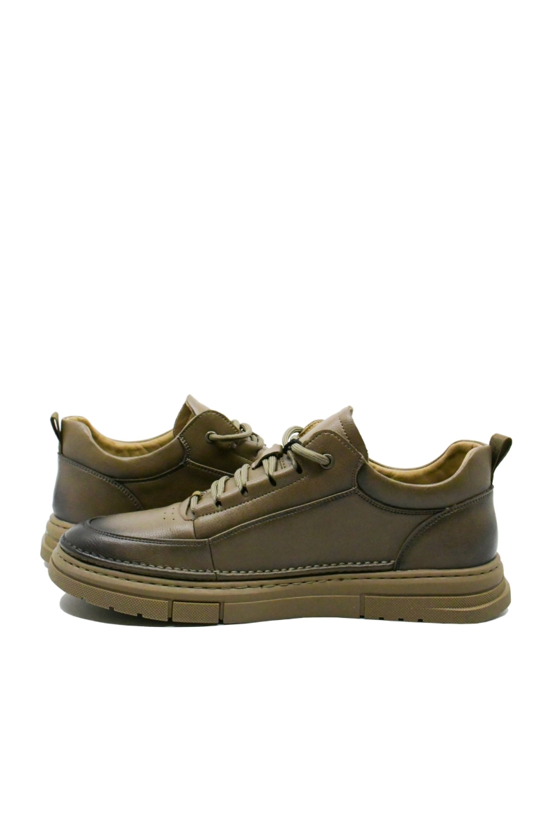 Imagine Pantofi bărbați smart casual kaki, din piele naturală FNXWM807