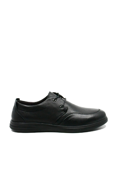 Imagine Pantofi casual negri bărbați din piele naturală moale FNX888161