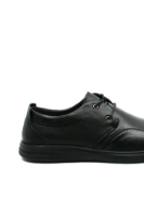 Imagine Pantofi casual negri bărbați din piele naturală moale FNX888161