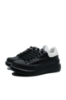 Imagine Pantofi sport damă negri cu alb, din piele naturală FNX232806