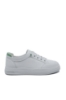 Imagine Pantofi sport damă din piele naturală, albi cu detalii șah verzi FNX229980