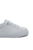 Imagine Pantofi sport damă din piele naturală, albi cu detalii șah verzi FNX229980