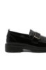 Imagine Pantofi loafer damă negri din lac cu detaliu croco OTR440001