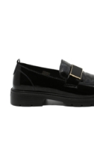 Imagine Pantofi loafer damă negri din lac cu detaliu croco OTR440001