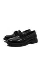 Imagine Pantofi loafer damă negri din lac cu baretă elastică OTR840006