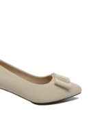 Imagine Pantofi damă crem din piele naturală cu print FNX2316