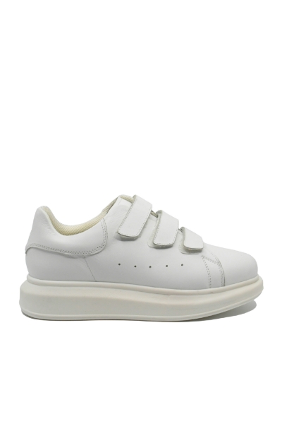 Imagine Pantofi sport damă cu barete albi din piele naturală LF081