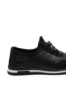 Imagine Pantofi sport negri din piele naturală cu inserție elastică OTR40004