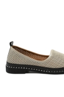 Imagine Pantofi de vară bej, din piele naturală cu aspect plasă MIR2040