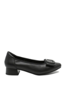 Imagine Pantofi damă cu aplicație cu ștrasuri, negri, din piele naturală FNX5598