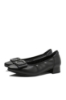 Imagine Pantofi damă cu aplicație cu ștrasuri, negri, din piele naturală FNX5598