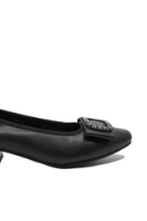 Imagine Pantofi damă cu aplicație cu ștrasuri, negri, din piele naturală FNX5598