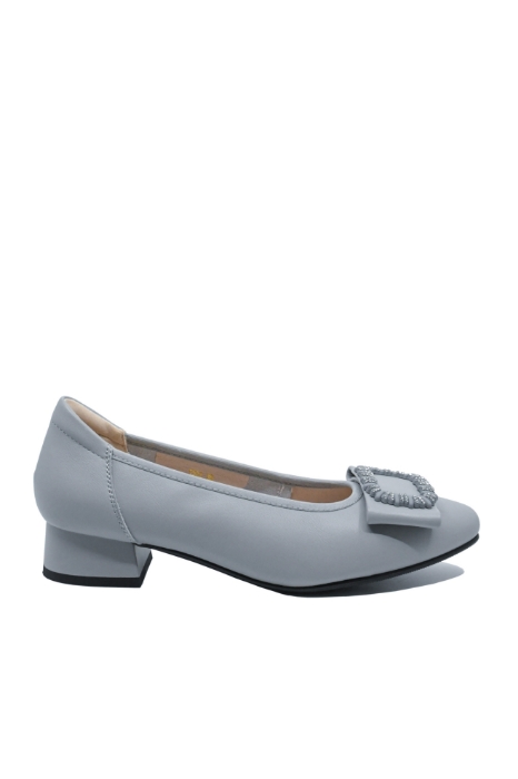 Imagine Pantofi damă cu aplicație cu ștrasuri, light blue, din piele naturală FNX5598