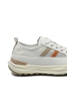 Imagine Pantofi sport damă din piele naturală și plasă, crem apricot FNX18002-8