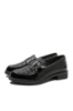 Imagine Pantofi loafer damă negri din lac cu model croco OTR440007