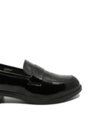 Imagine Pantofi loafer damă negri din lac cu model croco OTR440007