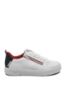 Imagine Pantofi sport damă din piele naturală, albi cu detalii roșii contrast RIK41906-80