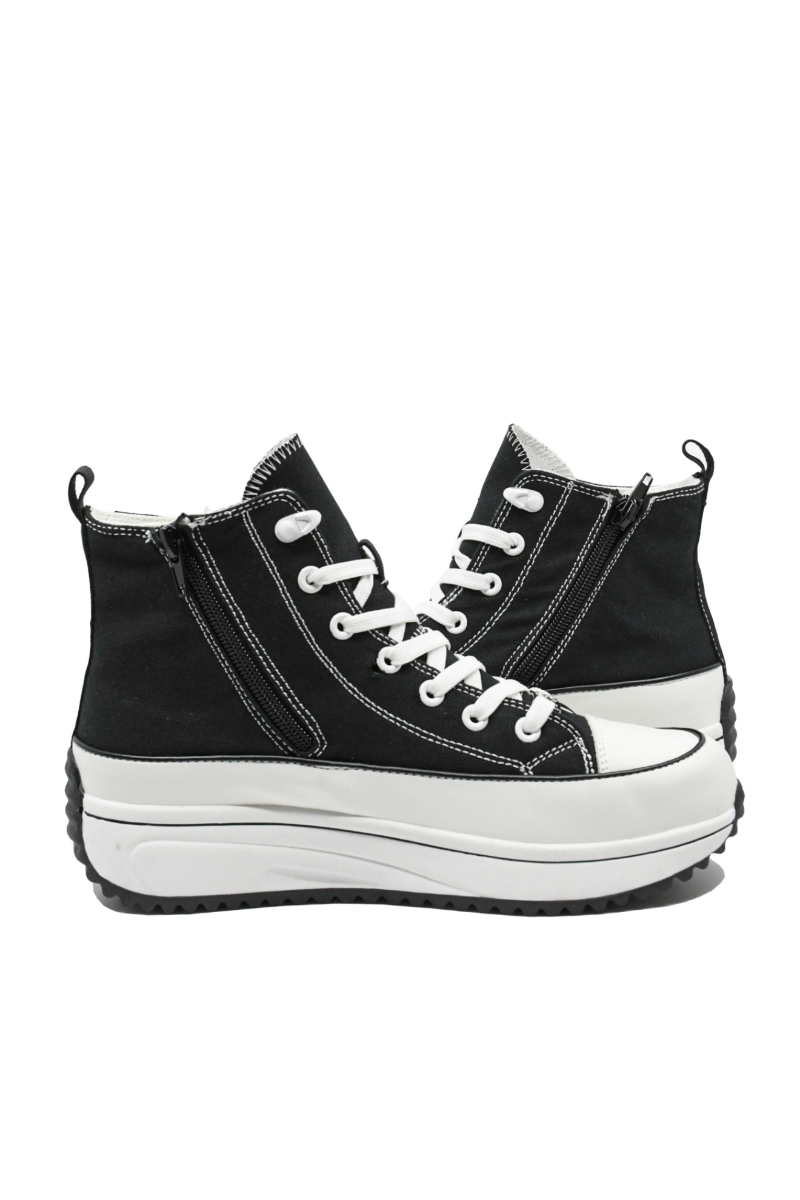 Imagine Sneakers high-top negri din material textil RIK90010-00