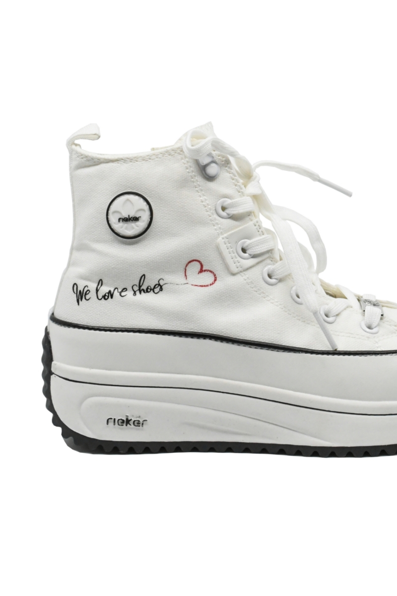 Imagine Sneakers high-top albi din material textil RIK90012-80