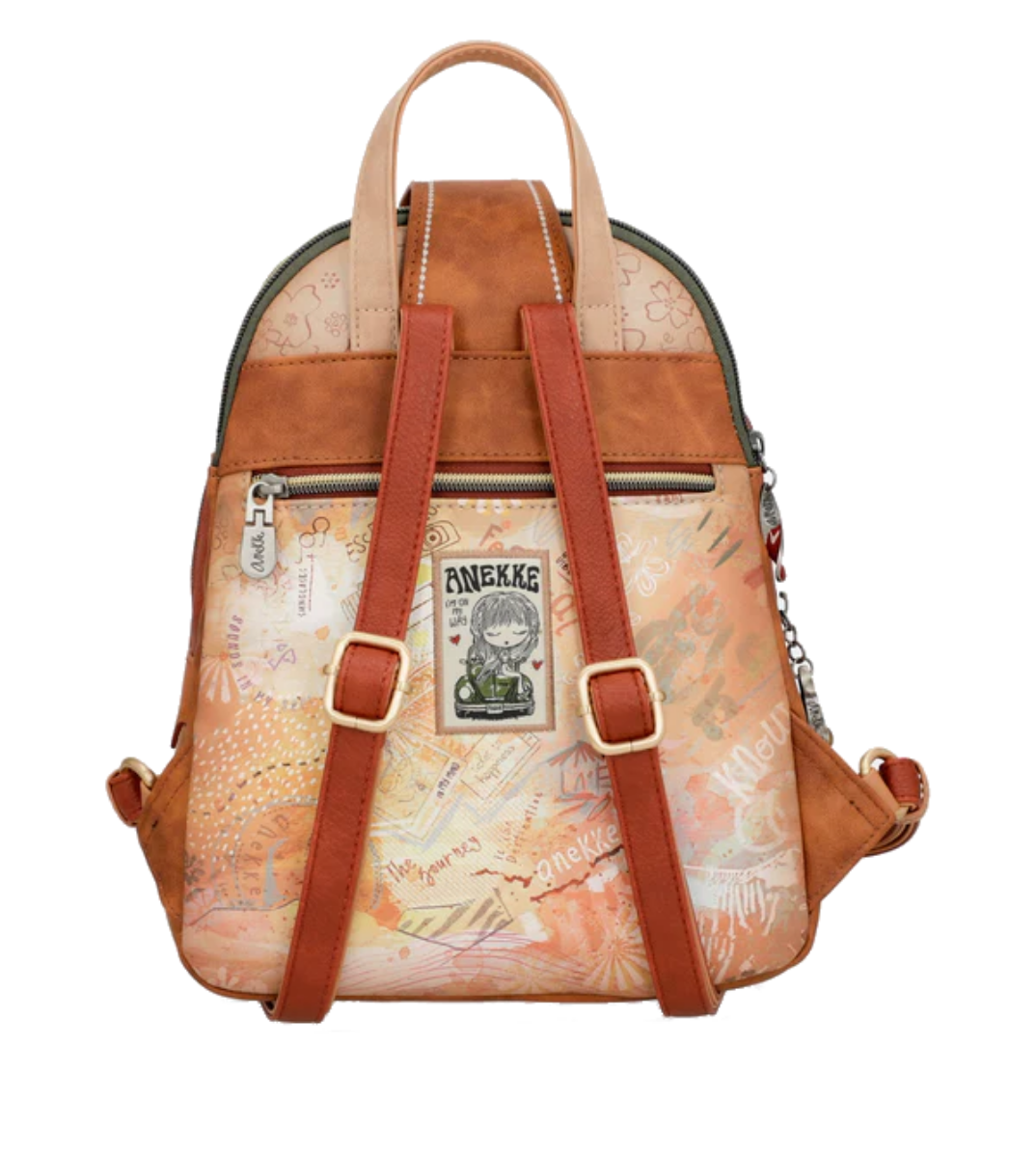Imagine Rucsac mediu camel, cu compartiment triplu, colecția Peace & Love 38805-043