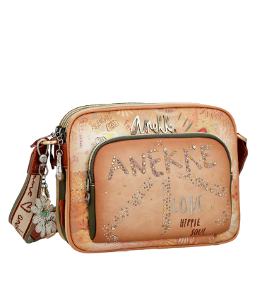 Imagine Poșetă camel, tip crossbody, colecția Peace & Love Flowers 38833-188