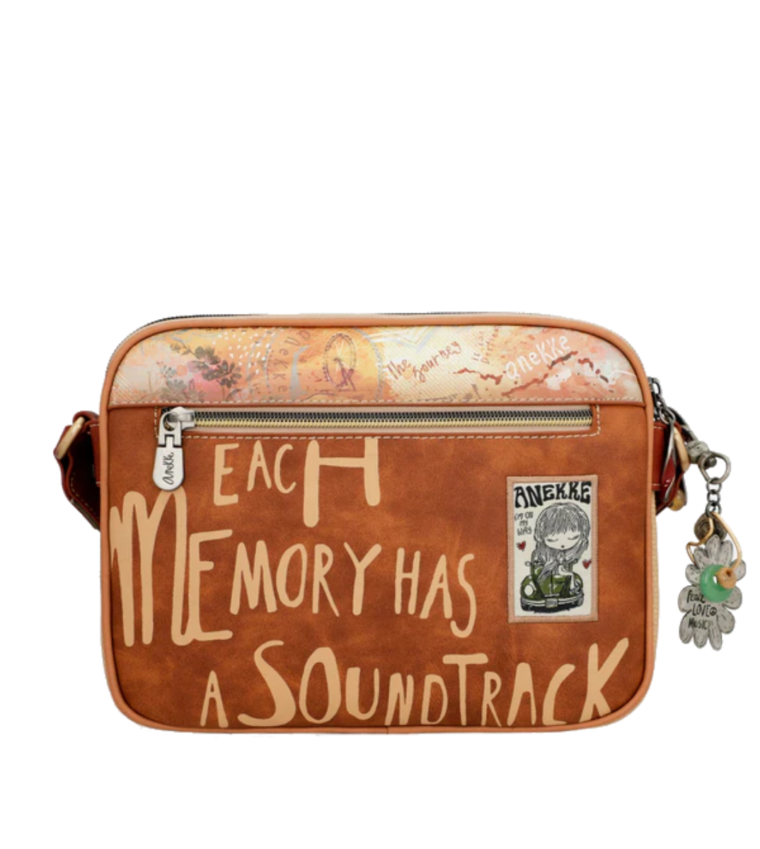Imagine Poșetă camel, tip crossbody, colecția Peace & Love Flowers 38833-188